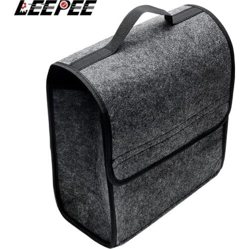 LEEPEE Folding Car Trunk Storage Bags Holder Box Car Styling Car Organizer Seat Back Tool Bag Auto Rear Storage Pouch Soft Felt