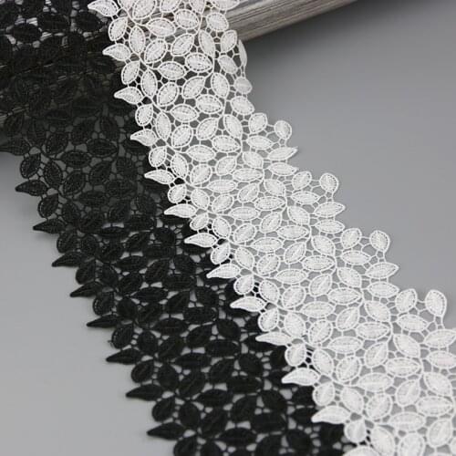 1 Yard/lot) 10cm Lace Ribbon White Fabric Polyester Garment Accessories Clothes Trimmings Embroidered Lace Trim Handwork DIY