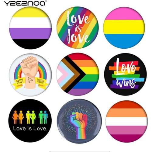 LGBT Design Rainbow Flags Gay Enamel Pin Badge Cute Heart Gay Lesbian Bisexual Transgender Symbol Brooch Jewelry Gift For Friend
