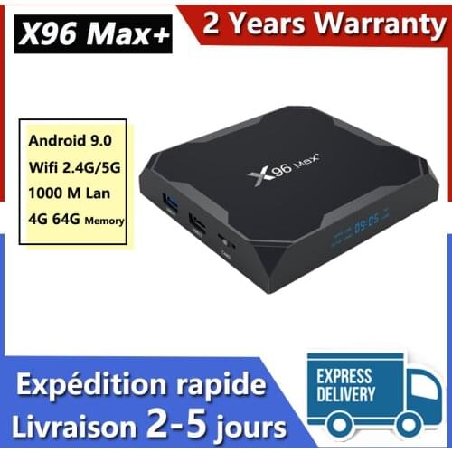 Best iptv box X96 max plus 4G 64G Android 9.0 TV Box Amlogic S905X3 X96 max+ 4G 32G smart ip tv set top box ship from france