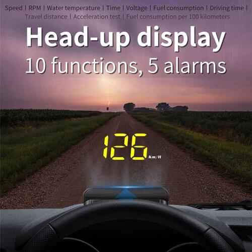M5 Newest Car HUD Head-Up Display OBD2 Model Car-Styling Overspeed Warning Windshield Projector Alarm System Universal Auto 2021
