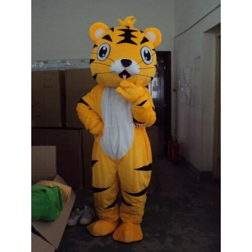 Lovely Golden tiger king cartoon Mascot Costume