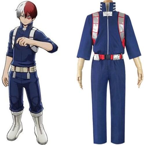 My Hero Academia Todoroki Shoto Cosplay Costume Uniform Combat suit Bakugou Katsuki Halloween Costumes Zentai Full Set