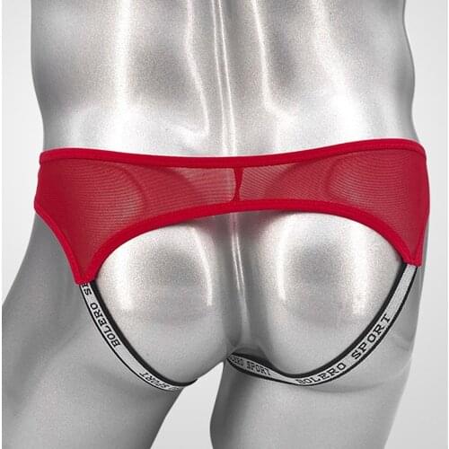 Mens Jock Strap Mesh Breathable Underwear Backless Pouch Jockstrap Briefs Thong See Throungh Gay Penis Pouch Erotic Lingerie A30