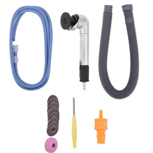 093N Mini Air Grinder Set Handheld Pneumatic Grinding Pen 90 Degree Bend Air Micro Die Angle Grinder 23500rpm Engraving Tool Kit