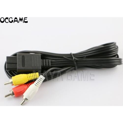 OCGAME 5pcsc/lot high quality 180cm 6FT AV TV RCA Video Cord Cable For Game cube for SNES GameCube for N64 64