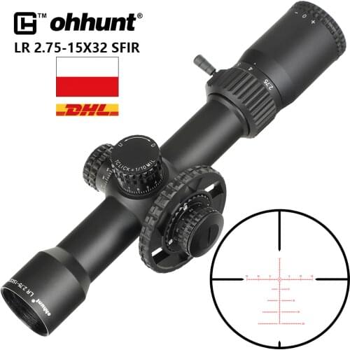 Ohhunt LR 2.75-15X32 SFIR Hunting Scope Side Parallax Glass Etched Reticle Red Illumination Turret Lock Reset Riflescope