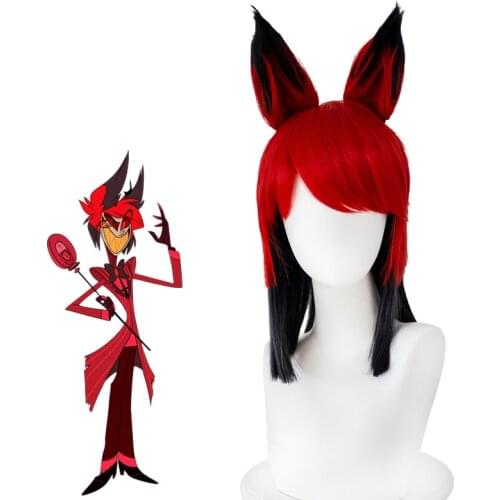 New Hazbin Cosplay Hotel ALASTOR Cosplay Wigs Hair Props Halloween Carnival Christmas Costumes Accessories