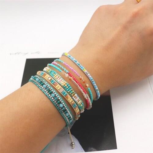 ZHONGVI Woman Men Handmade Bohemia Weave Adjustable Rope Chain Crystal Charms Bracelets Wristband Fashion Jewelry Gift Wholesale