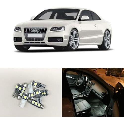 Fit For Audi A5 S5 08-12 White Led Lights Interior Package Kit 8T3 Front Rear Map Dome Under Door Light Replacement Bulbs