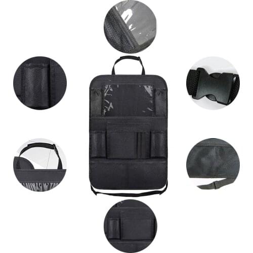 Car Seat Storage Bag Chair Back Hanging Bag Vehicle Supplies Multi-function Rear Seat Backrest Anti-kick Cushion Storage Bag