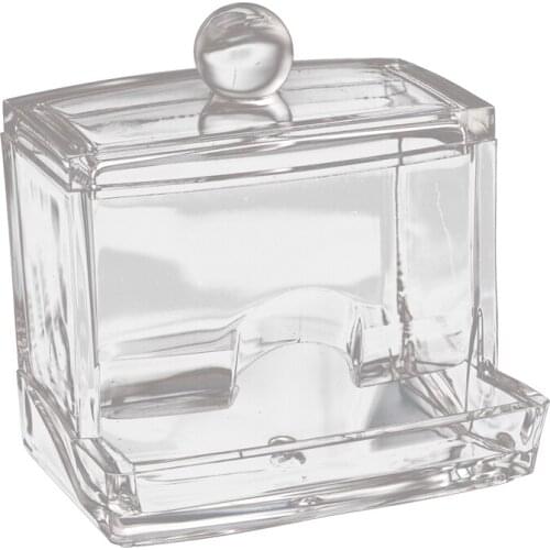 Clear Acrylic Cotton Swab Makeup Case Stick Box Storage Stand Rack CNIM Hot