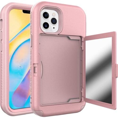 Hidden Mirror Phone Cases For iPhone 11 Pro Max Case Black Pink Red Card Pocket Hard Mobile Cover Coque For iPhones 11pro Shell