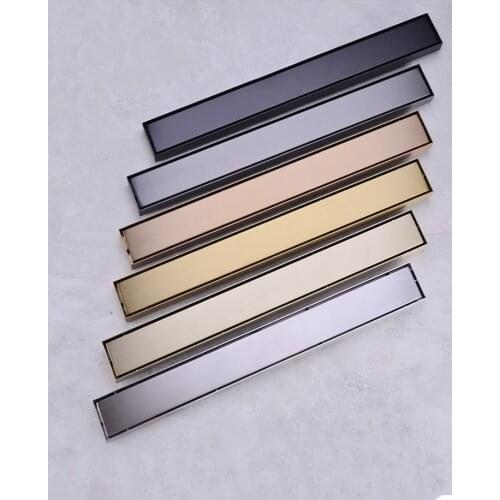 Top quality many colors bathroom floor drain 600mm 23.62 inch shower drainer Invisible Insert tile floor drain Prevent odor