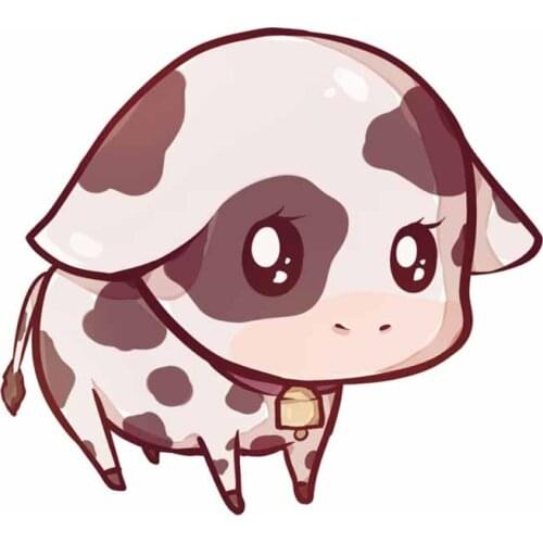 Kawaii Cow Drawing DIY Funny Car Stickers for Automobile Motorcycles Laptop Refrigerator Windows Decals PVC,13cm*12cm