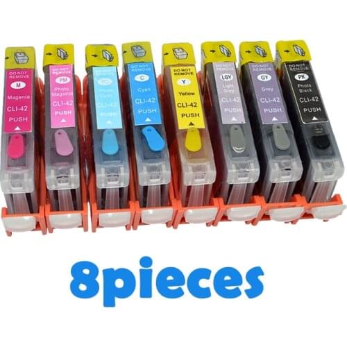 8pcs compatible refillable Ink Cartridge For canon CLI42 CLI 42 CLI-42 For Canon PIXMA Pro-100 100S Printer cartridges Pro-100