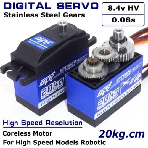 SPT5620 20kg 0.08s High Resolution Metal Gears Super High Speed Standard Digital Servo For RC Drift Car 1:10 1:12 Airplane