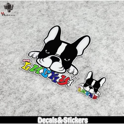 NO.L031 Lucky Dog Bulldog 3M Reflective Stickers MOTO GP Car Sticker Waterproof Decals Racing Motorcycle