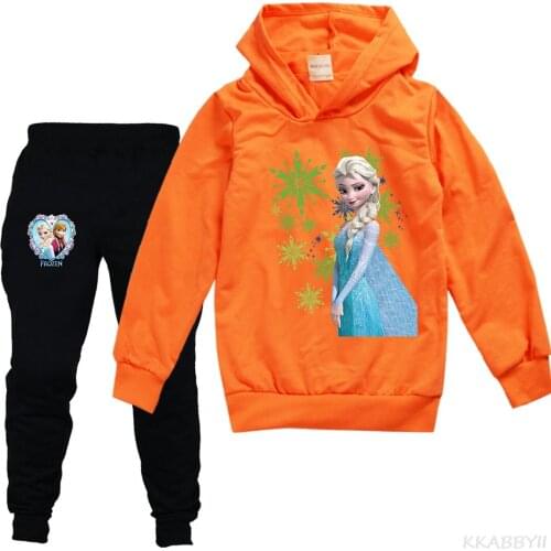 Disney ce And Snow Princess Spring And Autumn Foreign Trade Cartoon Cartoon Printing Childrens Long Sleeve Suit