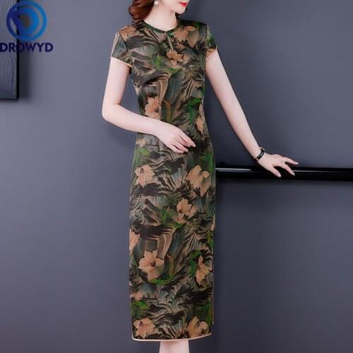 New Summer Boho Sexy Maxi Dress 2021 Women Green Floral Print O-neck Short Sleeve Slim Dresses Elegant Bodycon Party Vestidos
