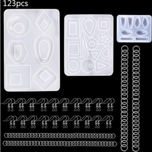 1 Set Crystal Epoxy Resin Mold Earring Pendant Casting Silicone Mould Handmade AXYD