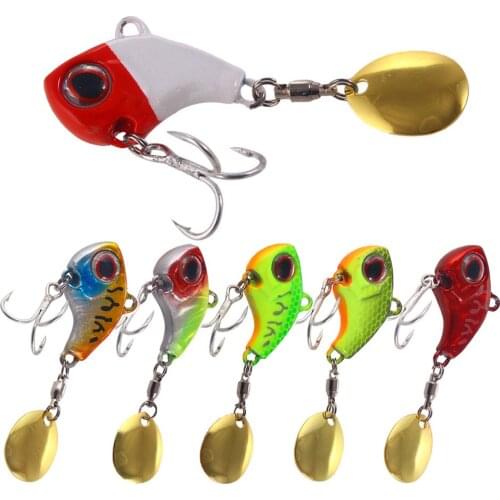 1PC New Metal Mini with Spoon Trout Fishing Lure 9g Sinking Lures Rotating Tail Fishing Tackle Vibration Spinner
