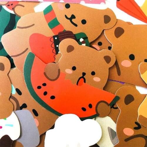 10/30/50PCS girl cute bear deer watermelon stationery waterproof notebook helmet graffiti decoration sticker wholesale