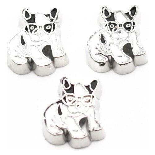 Newest 10pcs/lot Cute dog floating charms living glass memory lockets diy animal Accessory charms jewelry