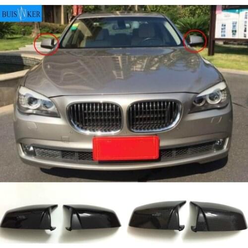 2PCS Car Auto Carbon Fiber Side Mirror Covers Caps Side Rearview Covers Set Fit for BMW E60 F10 5 Series 2008-2013