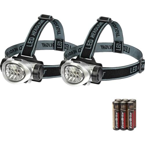 2-Pack Headlamp Flashlight for Running, Camping, Reading, Fishing, Hunting, Walking, Jogging Head Light Durable, Lightweight Bat