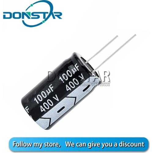 5PCS 400V 100UF Aluminium electrolytic capacitor 100UF 400V 18*30MM Electrolytic capacitor