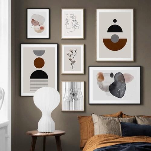 Abstract Weimar Circles Sketch Line Canvas Painting Wall Art Poster and Print Pictures for Living Room Home Interior Decorations