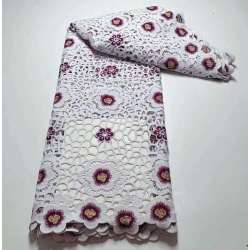 African French Tulle Lae Fabric Guipure Lace Embroidery High Quality Water Soluble Nigerian Wedding Dresses Swiss Lace Fabric