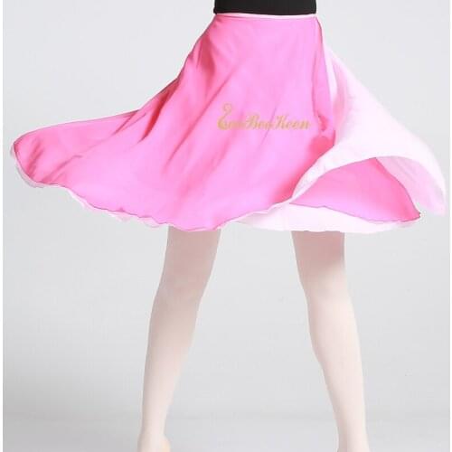 Ballet Skirt Chiffon Two-color Stitching Skirt Ballerina Yoga Practice Long Skirt Women Dance Skirt Adult Summer Wrap skirt