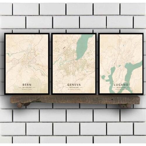 Bern Geneva Lugano St Gallen Zurich Switzerland Poster