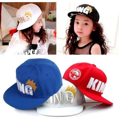 Summer Toddler Baby Boy Girl Kids Baseball Cap Unisex Cotton King Letter Solid Adjustable Sun Hat 3 Colors