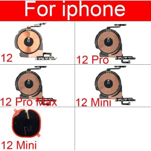 NFC Chip For iPhone 12 mini 12 Pro Max SE 2020 Wireless Charging Charger Panel Coil Sticker With Volume Button Flex Cable