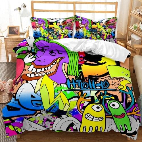 Dynamic hip hop twin queen king kids bedding set luxury full size sets pink bed comforter set duvet cover bedroom pillowcase