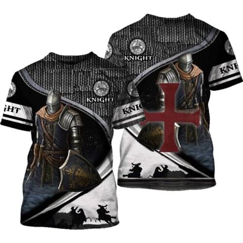 2021 New Knights templar 3D Printed T shirt Men/women Fashion Tshirts Casual Tees O-Neck Cool mens clothing tshirt black tops