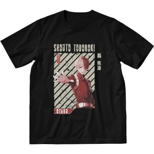 My Hero Academia T Shirts Men Short Sleeve 100% Cotton T-shirts Anime Manga Shoto Todoroki Tee Tops Harajuku Tshirts Gift