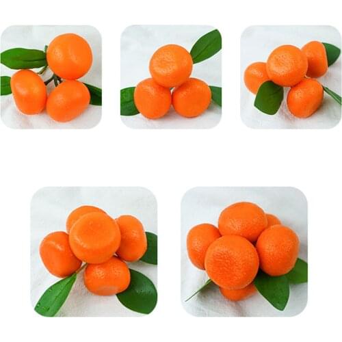 1pc lifelike Tangerine Simulation Kitchen Party Desktop Decorative Ornament Fake Festival Small Tangerine Artificial Fruits
