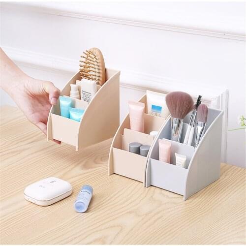 3 Grid Cosmetic TV Remote Control Holder Storage Box Home Office Desktop Tidy Stationery Organizer Container Gift High Quality