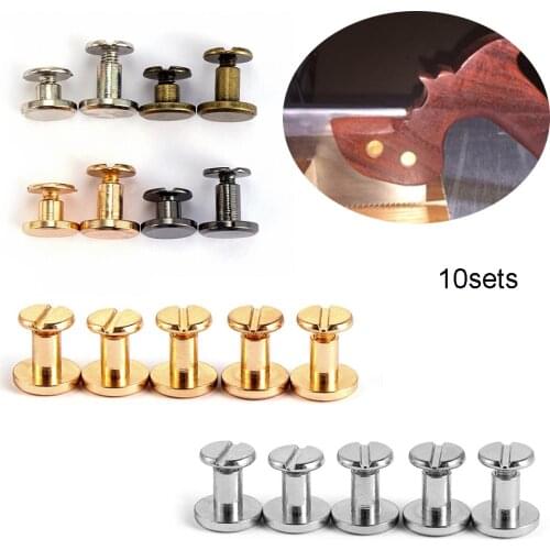 10PCS Round Brass Metal Nail Rivets Screw Scrapbooking Cloth Button Leather Craft Garment Hats Shoes Decoration Nail DIY Crafts