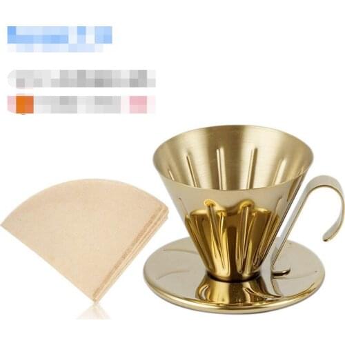 Hot Selling Newest Stainless Steel Coffee Filter Cup Hand-made Coffee Pot Filter 40 Sheets of Filter Paper Cups and Mugs