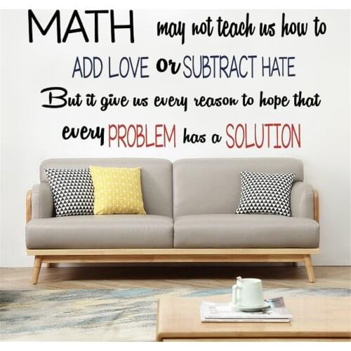 Math May Not Teach Us How To Add Love Ov Subtract Hate Quotes Wall Sticker Decor Mural Vinyl Livingroom Decoration Poster DW7576