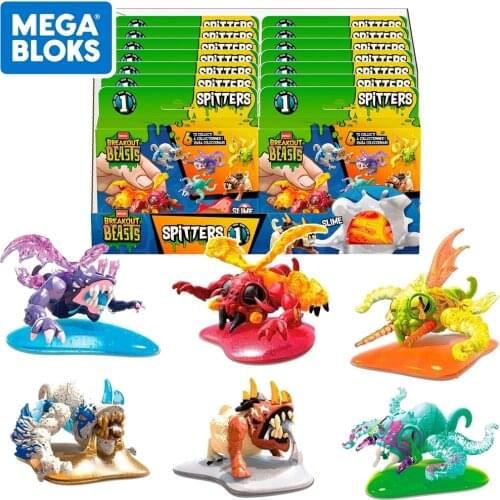 MEGA BLOKS Breakout Beasts Slime Spitters Blind Box Kid Toy Surprise Insect Random 1 Style GGJ55 For Children Birthday Gifts