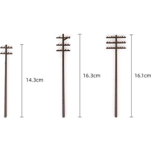 O Scale 1/42 Miniature Telephone Poles Model Train Landscape Diy Accessories