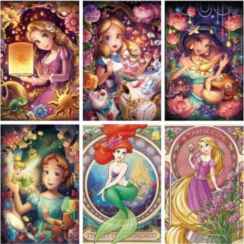 DIY 5D Square&round Diamond Painting Disney Jasmine Princess Cross Stitch Kits Diamond Embroidery Full Drill Mosaic Home Decor