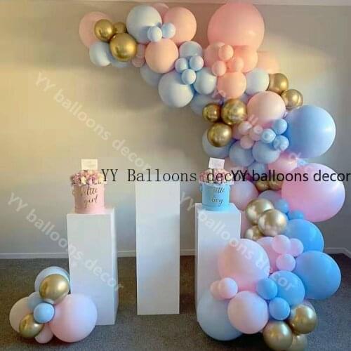 116pcs DIY Macaron Balloon Arch 1 Kit 5"-18" Pink Gray Rose Gold Confetti Bulk 16ft for Party Event Baby Shower Wedding Decor