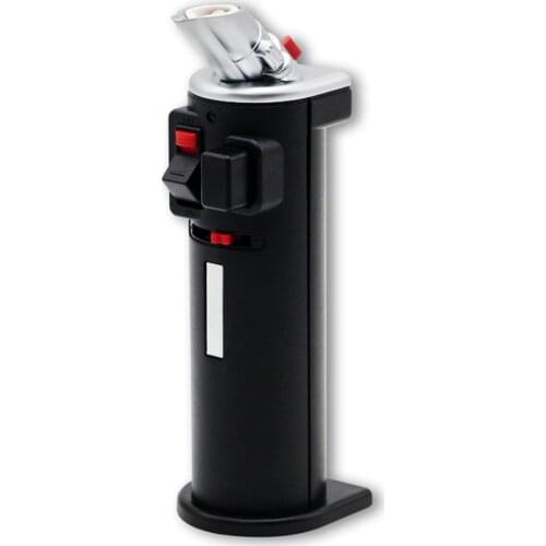 New Cigar Gas Lighter Windproof Refillable Metal Spray Gun Desktop Straight Butane Torch Smoking Accessories Drop Shipping